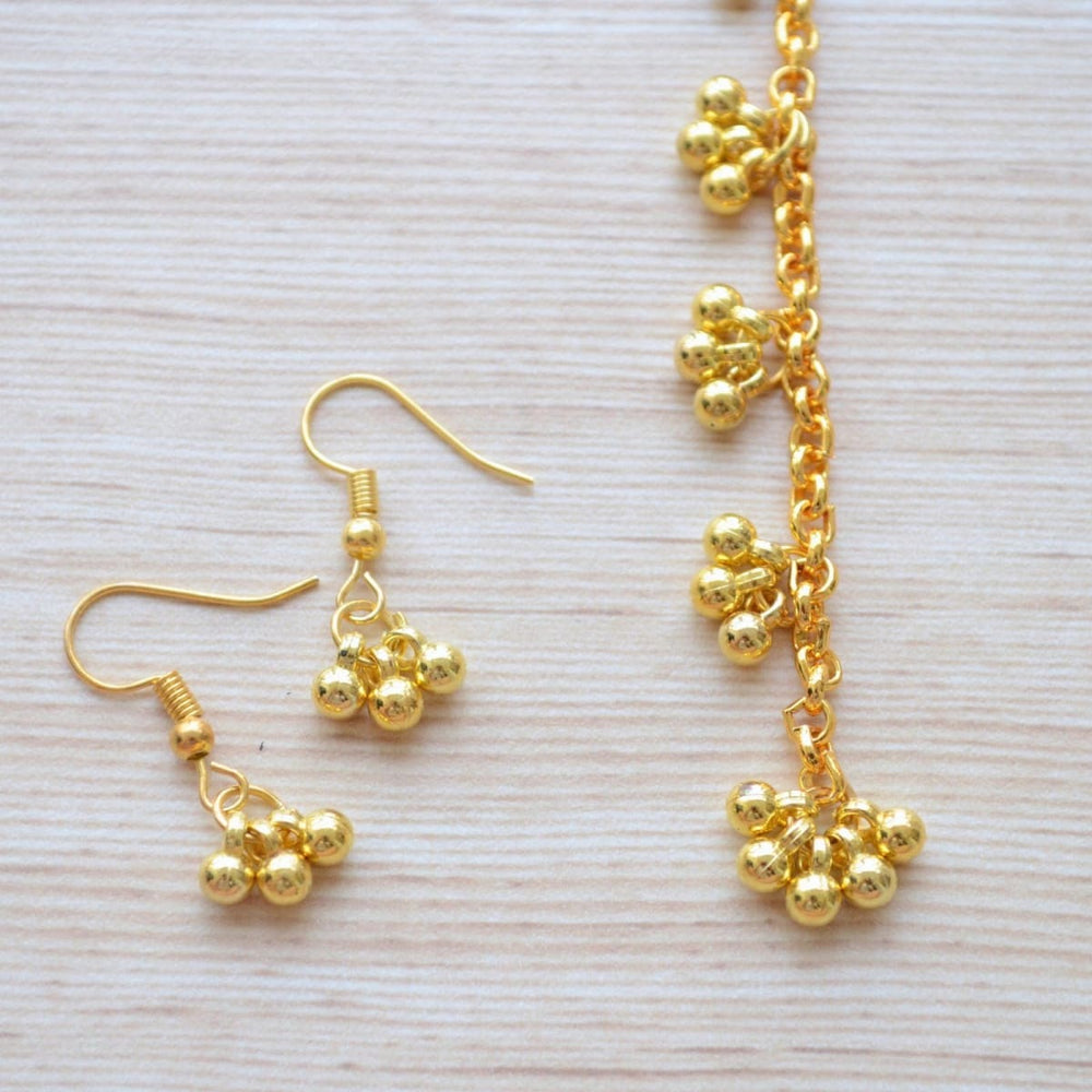 Traditional Gold Plated Chandbali Earrings & Maang Tikka Jewellery Set |  Elegant Indian Jewelry – Zevar